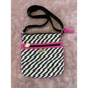 Luv Betsey by Betsey Johnson Black And White Quilted Heart Purse